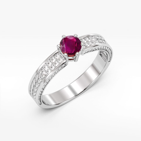 Pierścionek z białego złota z rodolitem - próba 585 0,68CT PV-111.B3.RHR.01