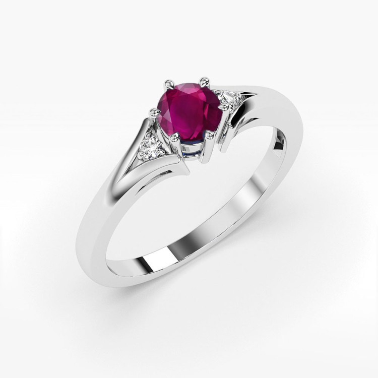 Pierścionek PV-068 Rodolit 0,60ct białe złoto
