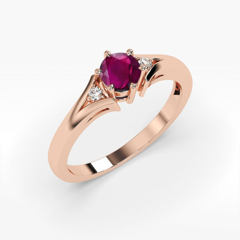 Pierścionek PV-068 Rodolit 0,60ct różowe złoto