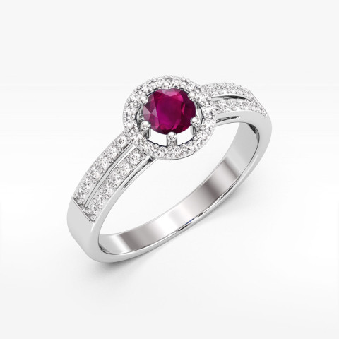 Pierścionek PV-159 Rodolit 0,60ct białe złoto