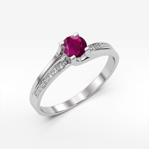 Pierścionek z białego złota z rodolitem - próba 585 0,63CT PV-084.B3.RHR.01