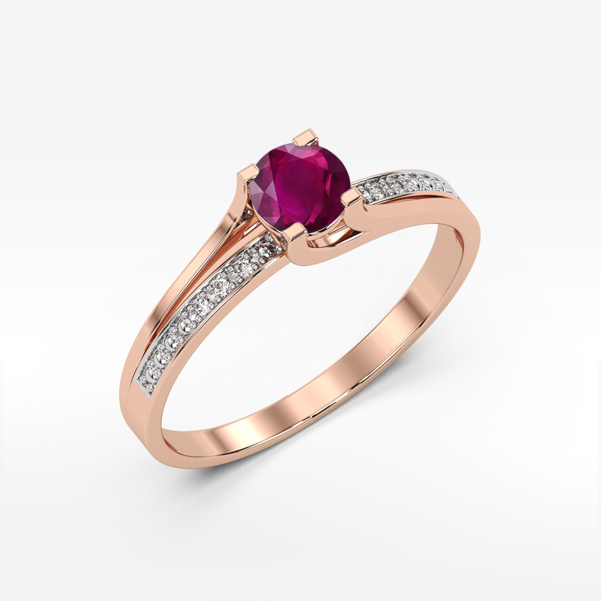 Pierścionek z różowego złota z rodolitem - próba 585 0,63CT PV-084.R3.RHR.01