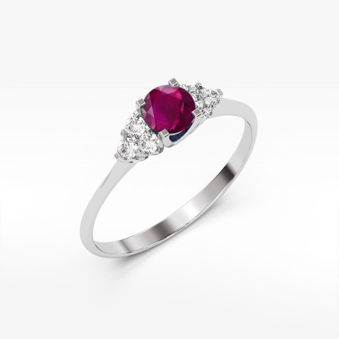 Pierścionek PV-181 Rodolit 0,60ct białe złoto
