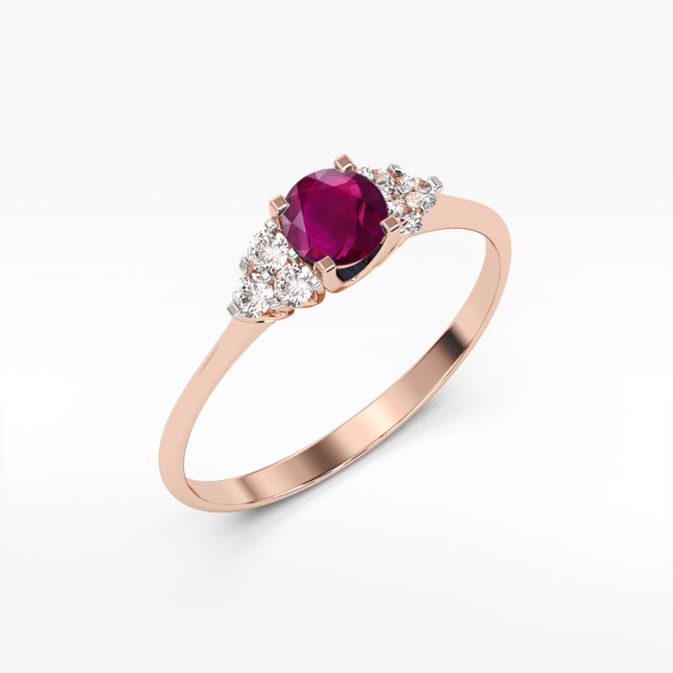 Pierścionek PV-181 Rodolit 0,60ct różowe złoto