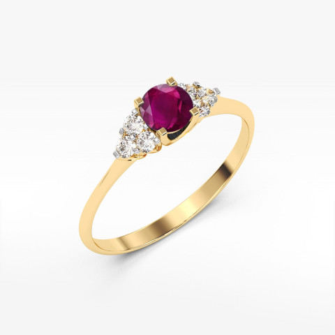 Pierścionek PV-181 Rodolit 0,60ct żółte złoto