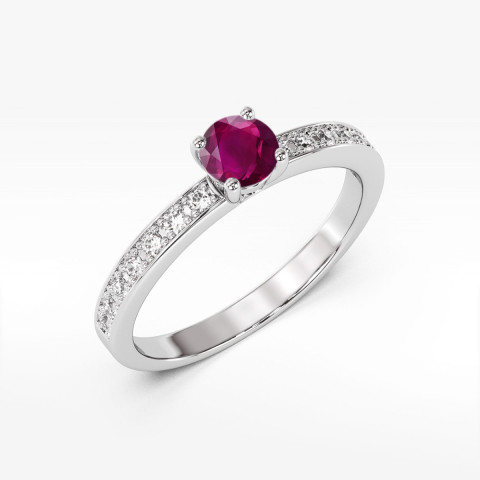 Pierścionek z białego złota z rodolitem - próba 585 0,803CT w0534.B3.RHR.03