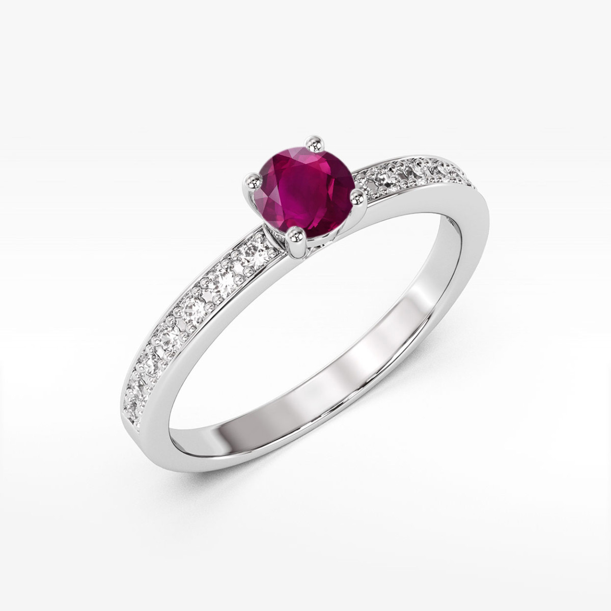 Pierścionek z białego złota z rodolitem - próba 585 0,803CT w0534.B3.RHR.03