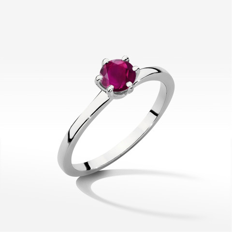 Pierścionek z białego złota z rodolitem - próba 585 0,60CT w0535.B3.RHR.03