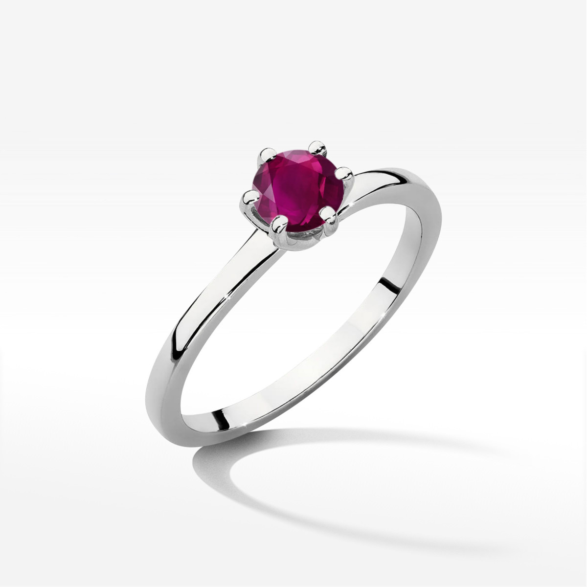 Pierścionek z białego złota z rodolitem - próba 585 0,60CT w0535.B3.RHR.03