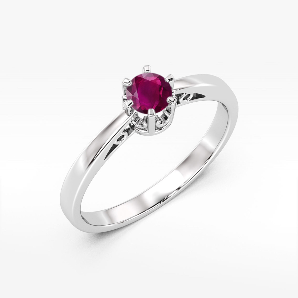 Pierścionek z białego złota z rodolitem - próba 585 0,60CT w0542.B3.RHR.02