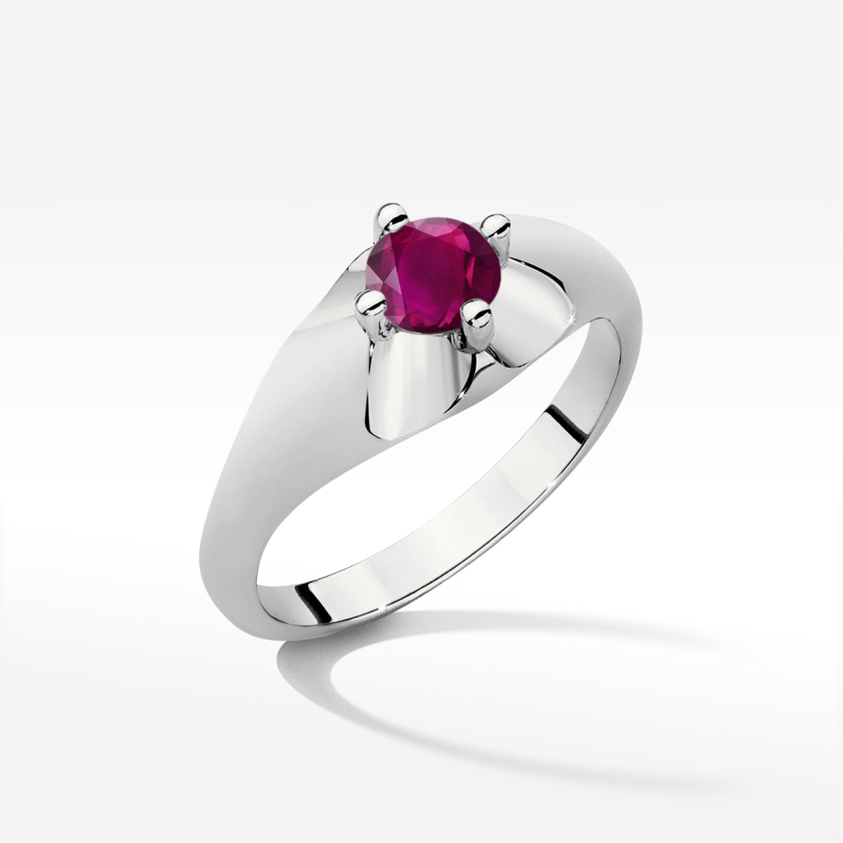 Pierścionek z białego złota z rodolitem - próba 585 0,60CT w0545.B3.RHR.02