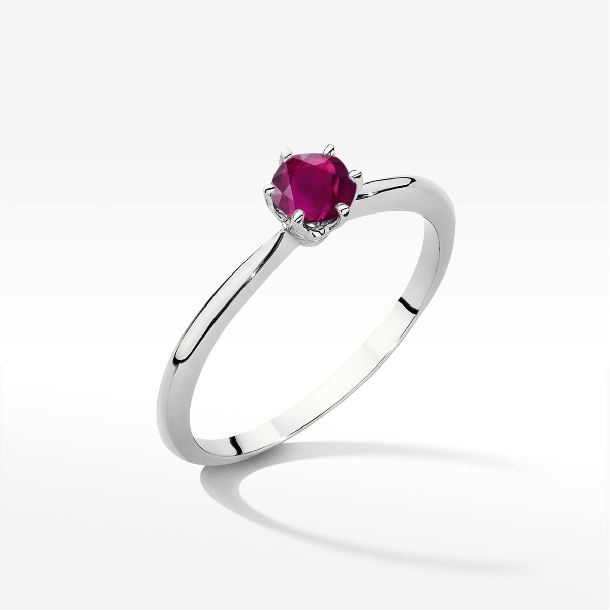 Pierścionek z białego złota z rodolitem - próba 585 0,60CT W0553.B3.RHR.02