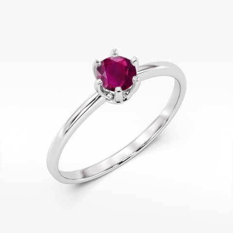 Pierścionek z białego złota z rodolitem - próba 585 0,60CT W0563.B3.RHR.01