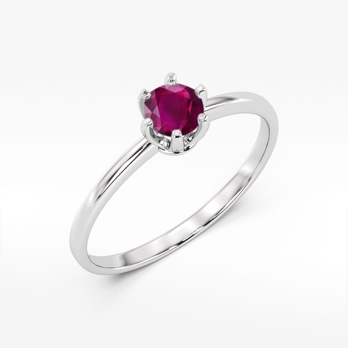 Pierścionek z białego złota z rodolitem - próba 585 0,60CT W0563.B3.RHR.01