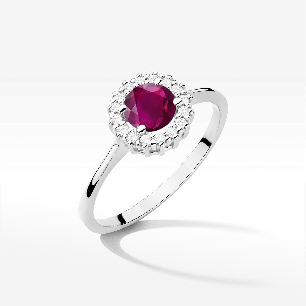 Pierścionek z białego złota z rodolitem - próba 585 0,74CT W0572.B3.RHR.01