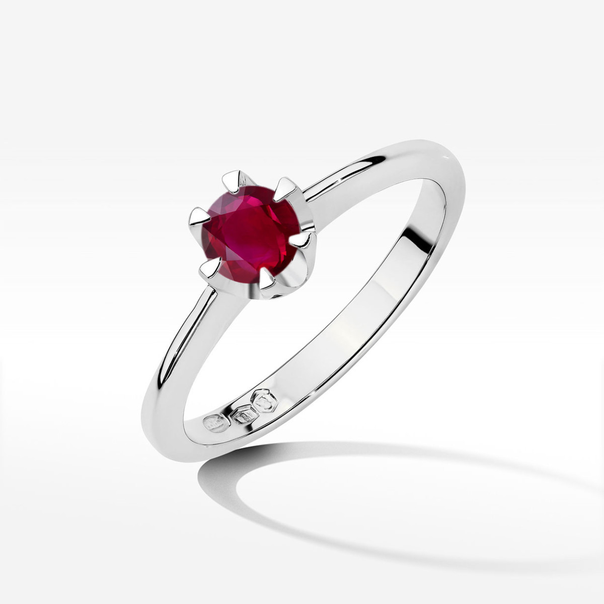 Pierścionek z białego złota z rubinem - próba 585 0,60CT w0220.B3.RUR.10