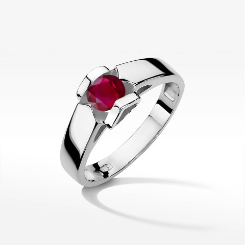 Pierścionek z białego złota z rubinem - próba 585 0,60CT w0320.B3.RUR.09