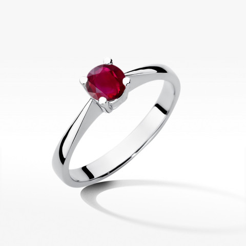 Pierścionek z białego złota z rubinem - próba 585 0,60CT w0404.B3.RUR.01