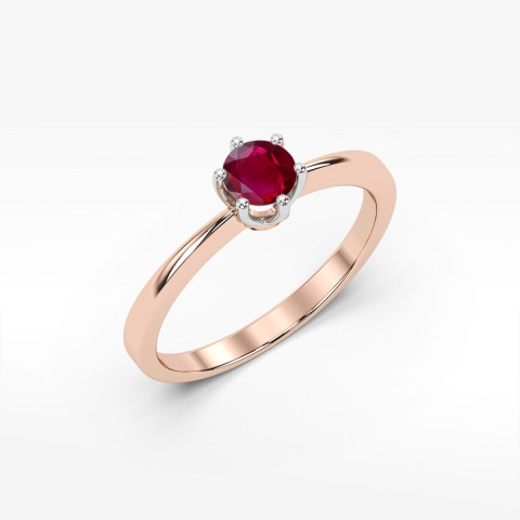 Pierścionek z różowego złota z rubinem - próba 585 0,60CT w0482.R3.RUR.02