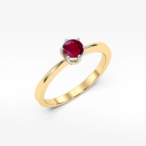 Pierścionek z żółtego złota z rubinem - próba 585 0,60CT w0482.Z3.RUR.02