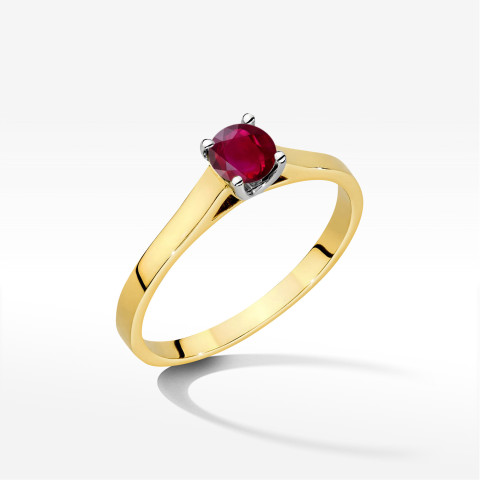 Pierścionek z żółtego złota z rubinem - próba 585 0,60CT w0526.Z3.RUR.02