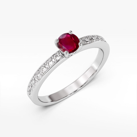 Pierścionek z białego złota z rubinem - próba 585 0,803CT w0534.B3.RUR.03