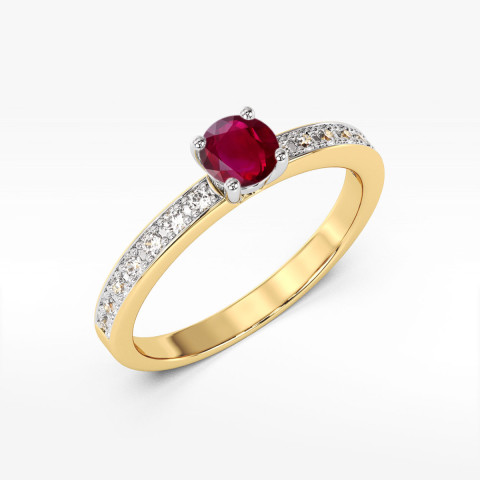 Pierścionek z żółtego złota z rubinem - próba 585 0,803CT w0534.Z3.RUR.03