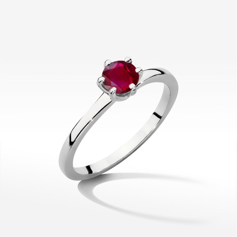 Pierścionek z białego złota z rubinem - próba 585 0,60CT w0535.B3.RUR.03