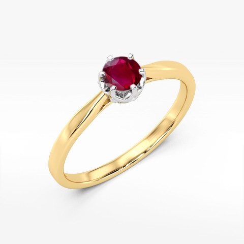 Pierścionek z żółtego złota z rubinem - próba 585 0,66CT w0539.Z3.RUR.02