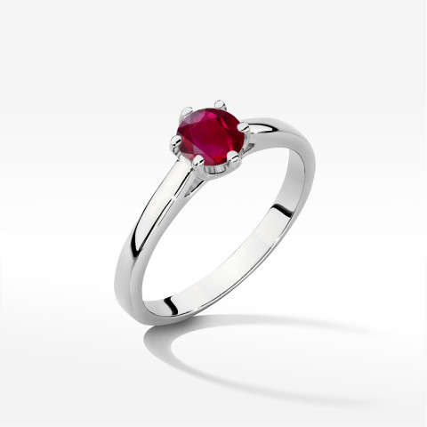 Pierścionek z białego złota z rubinem - próba 585 0,60CT w0540.B3.RUR.03