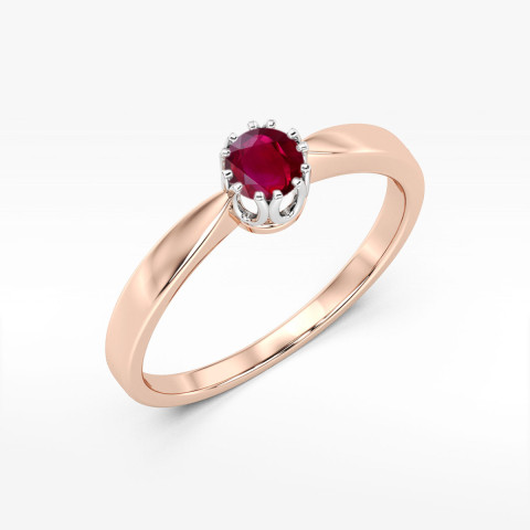 Pierścionek z różowego złota z rubinem - próba 585 0,60CT w0541.R3.RUR.02