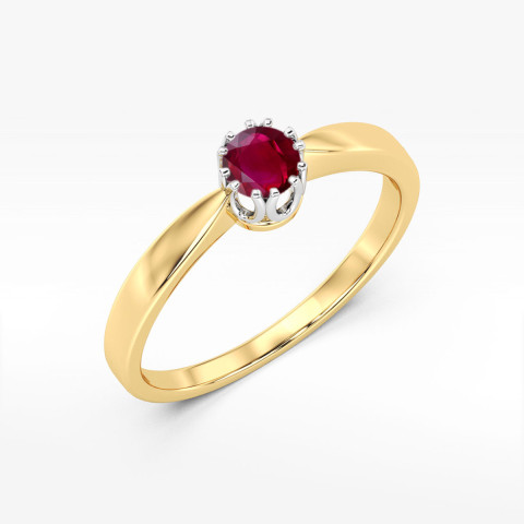 Pierścionek z żółtego złota z rubinem - próba 585 0,60CT w0541.Z3.RUR.02