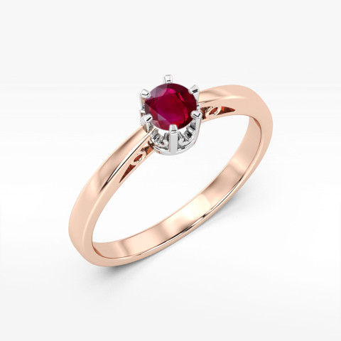 Pierścionek z różowego złota z rubinem - próba 585 0,60CT w0542.R3.RUR.02