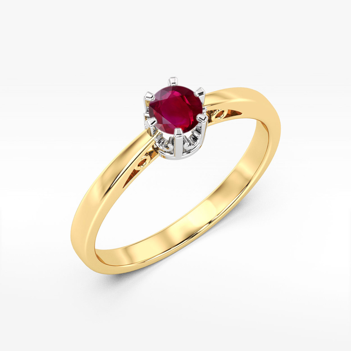 Pierścionek z żółtego złota z rubinem - próba 585 0,60CT w0542.Z3.RUR.02