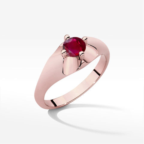 Pierścionek z różowego złota z rubinem - próba 585 0,60CT w0545.R3.RUR.02
