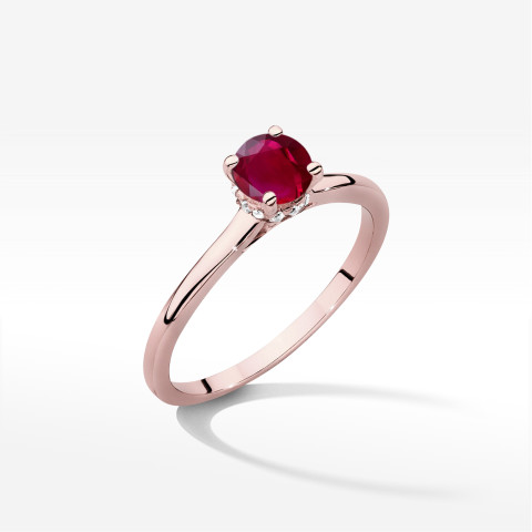 Pierścionek z różowego złota z rubinem - próba 585 0,66CT w0547.R3.RUR.02