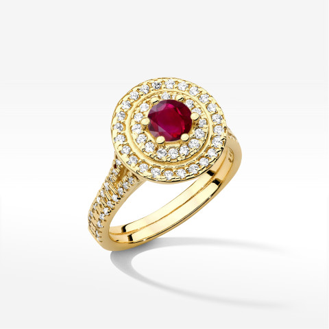 Pierścionek z żółtego złota z rubinem - próba 585 1,213CT w0549.Z3.RUR.02