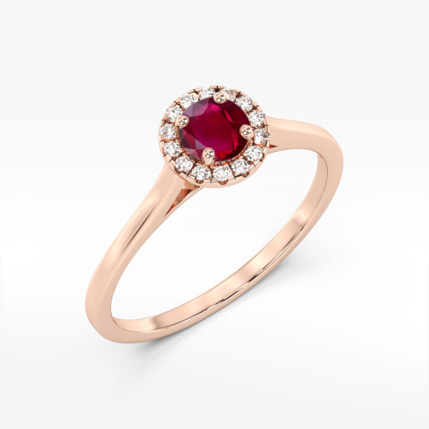 Pierścionek z różowego złota z rubinem - próba 585 0,72CT w0550.R3.RUR.02
