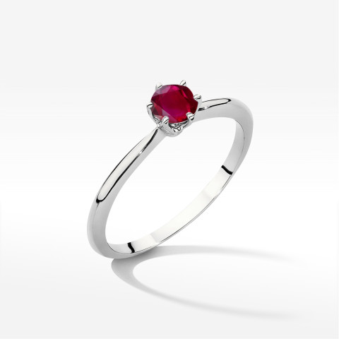 Pierścionek z białego złota z rubinem - próba 585 0,60CT W0553.B3.RUR.02