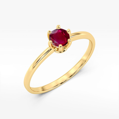 Pierścionek W0563 rubin 0,60ct żółte złoto