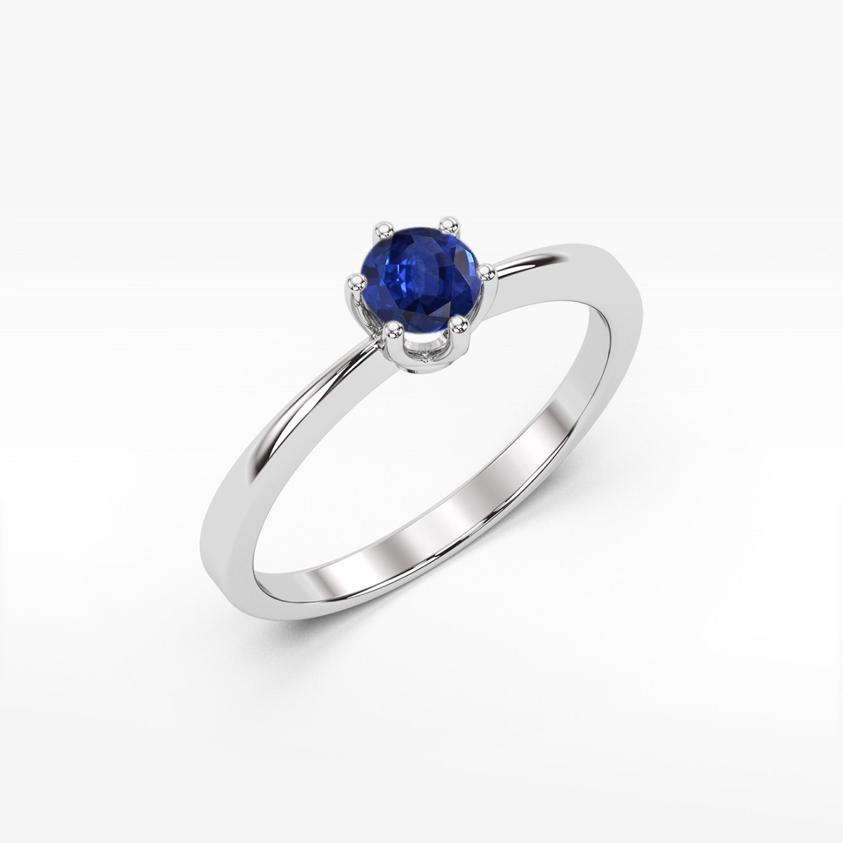 Pierścionek z białego złota z szafirem - próba 585 0,50CT w0482.B3.SAB.02