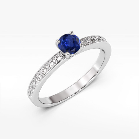 Pierścionek z białego złota z szafirem - próba 585 0,703CT w0534.B3.SAB.03