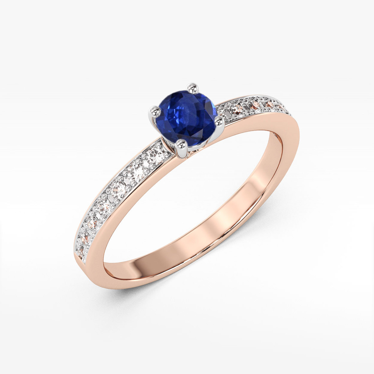 Pierścionek z różowego złota z szafirem - próba 585 0,703CT w0534.R3.SAB.03