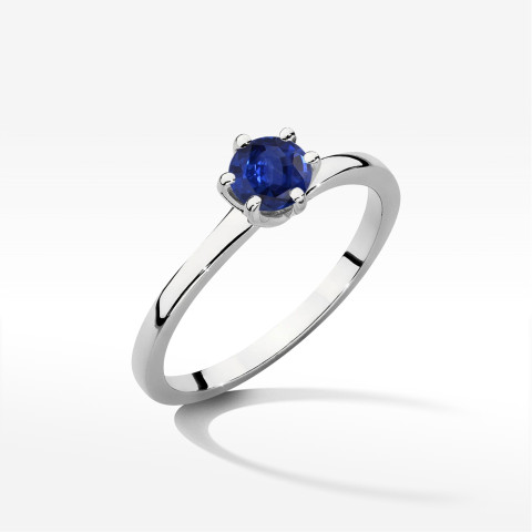 Pierścionek z białego złota z szafirem - próba 585 0,50CT w0535.B3.SAB.03