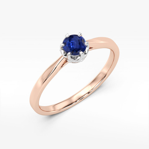 Pierścionek z różowego złota z szafirem - próba 585 0,56CT w0539.R3.SAB.02