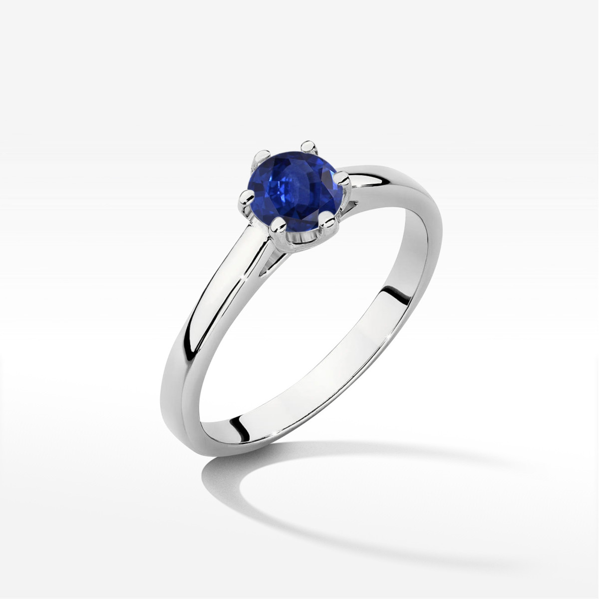 Pierścionek z białego złota z szafirem - próba 585 0,50CT w0540.B3.SAB.03