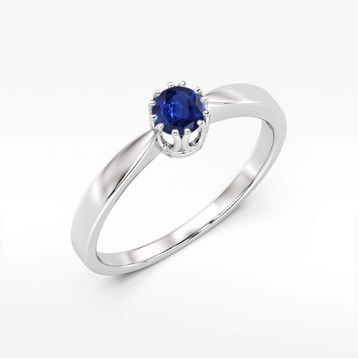 Pierścionek z białego złota z szafirem - próba 585 0,50CT w0541.B3.SAB.02