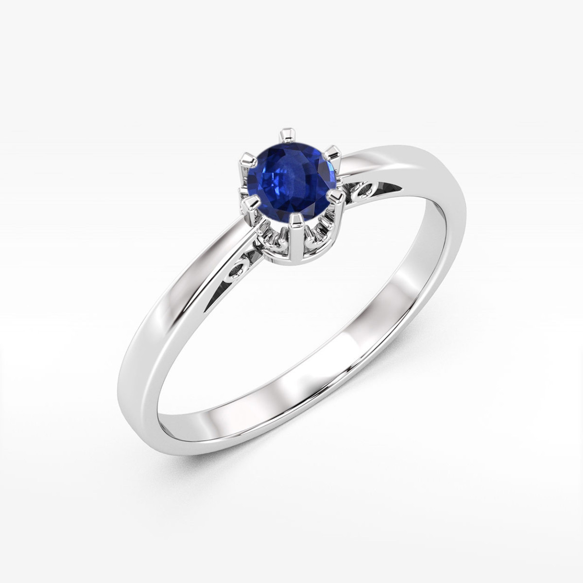 Pierścionek z białego złota z szafirem - próba 585 0,50CT w0542.B3.SAB.02