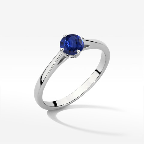 Pierścionek z białego złota z szafirem - próba 585 0,50CT w0543.B3.SAB.02