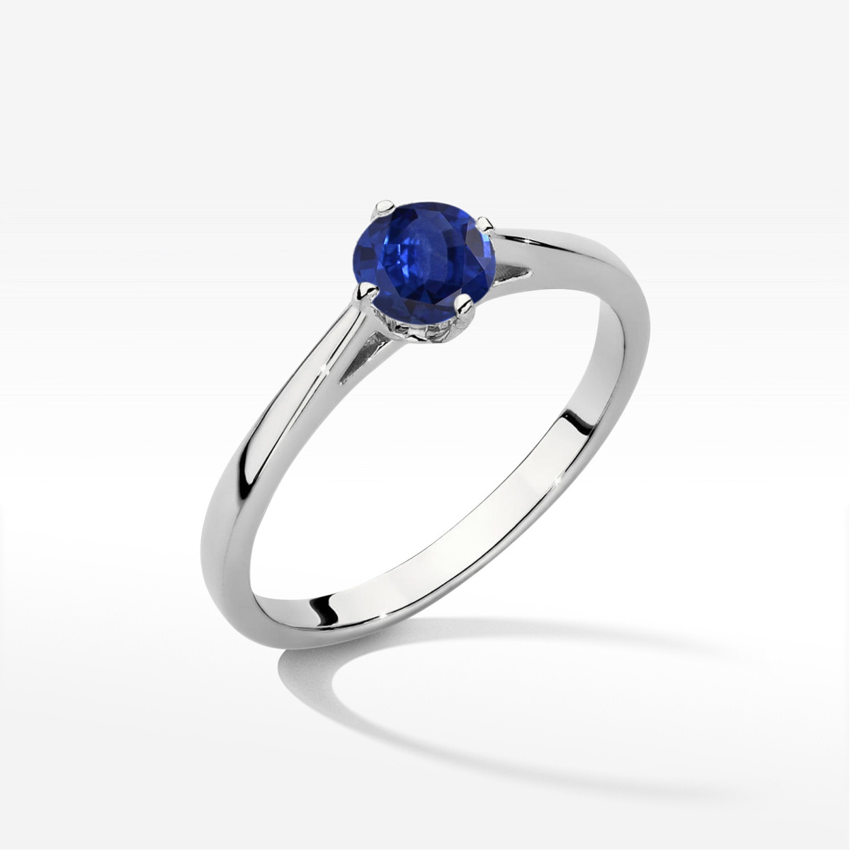 Pierścionek z białego złota z szafirem - próba 585 0,50CT w0543.B3.SAB.02